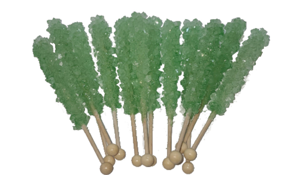 Green Apple Rock Candy Sticks
